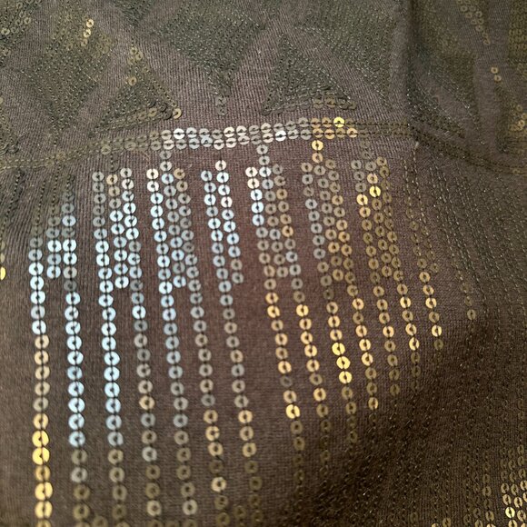 Adrienne Vittadini Collection Tunic Blouse Womens Sheer Sequin Top Long Sleeve - Picture 15 of 16